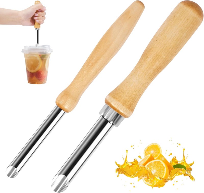 LBOKLING 2 Pack Straw Puncher for Plastic Lids, Straw Hole Puncher for Plastic Lids, Lemonade Cups, Cafe Drinks and Deli Container Straw Hole Puncher, Circular Clay Hole Cutters for Pottery Tools - Image 1